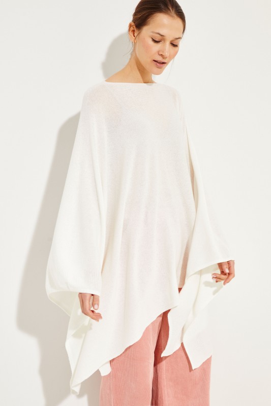 Cashmere-Poncho Créme