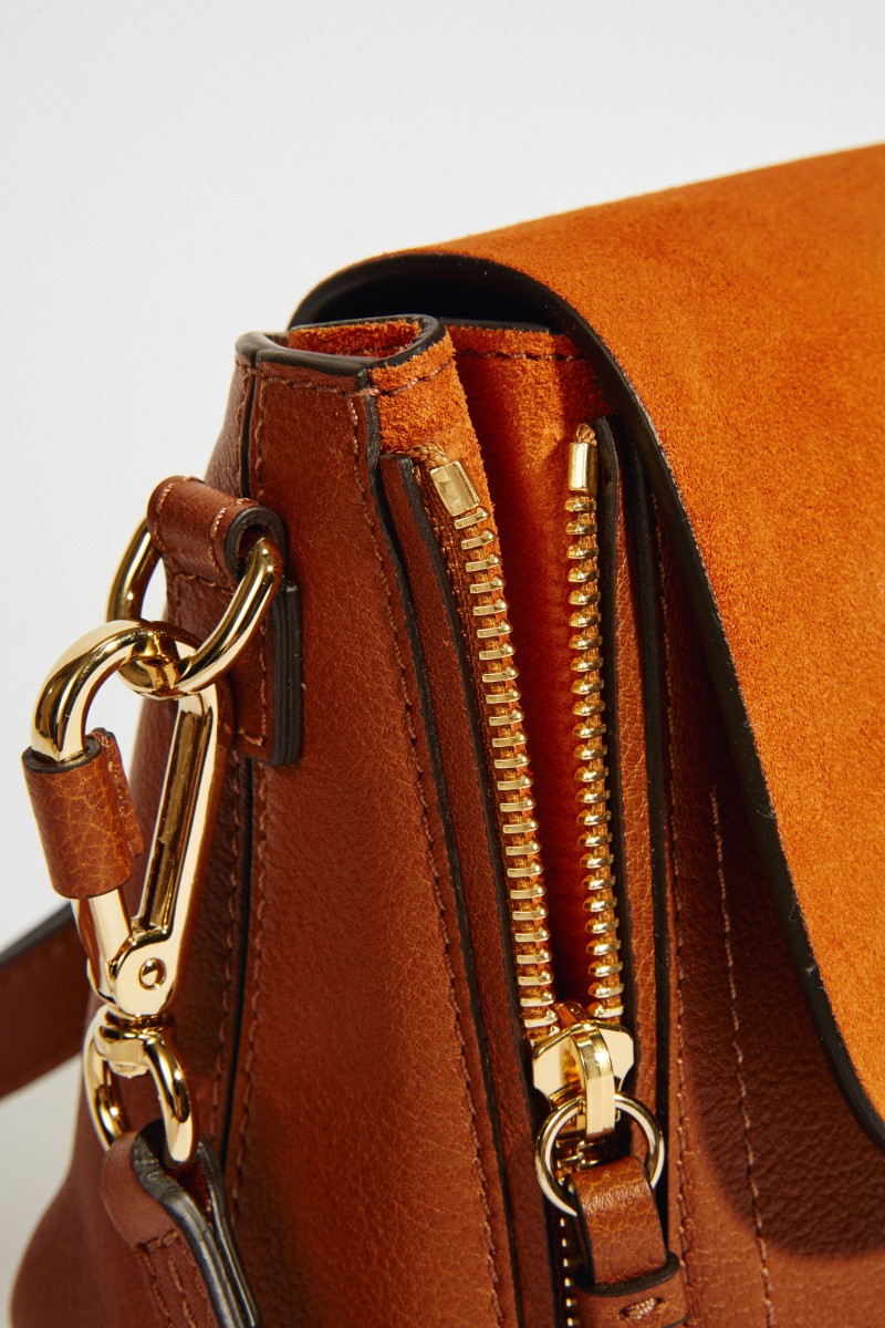 Rucksack 'Faye Backpack' mit Veloursleder-Details Tan
