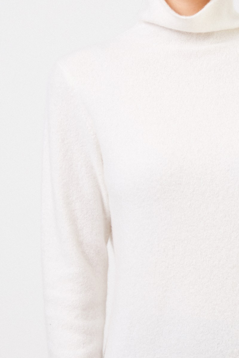 Allude Cashmere-Pullover mit Turtleneck Crème