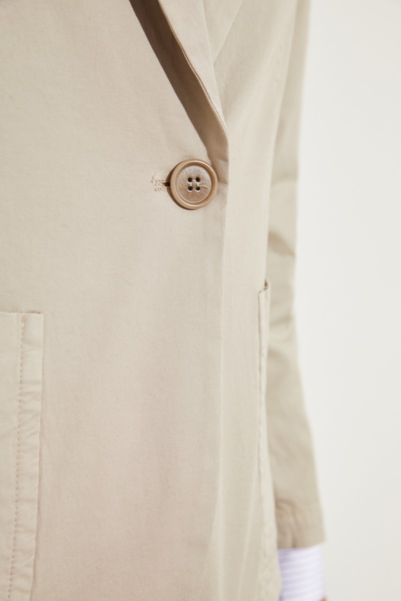 Baumwoll-Leinen-Blazer Beige