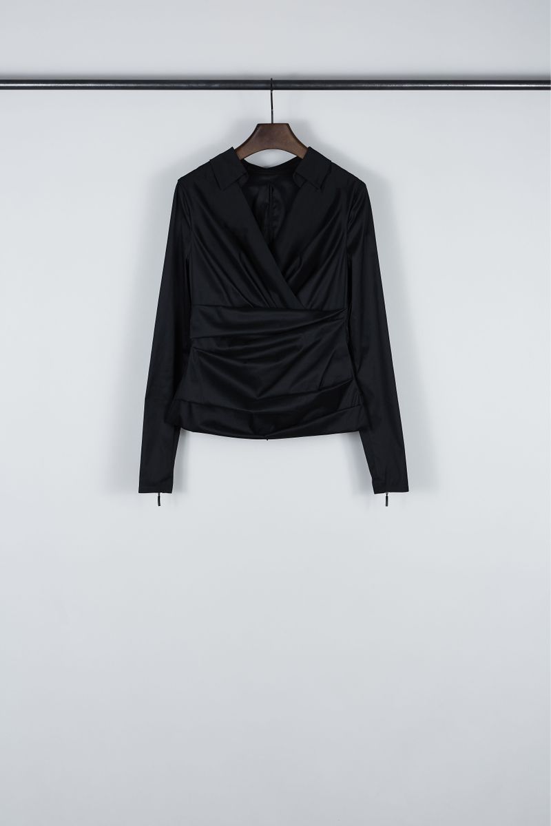 Wickel-Bluse 'Panama1' Schwarz