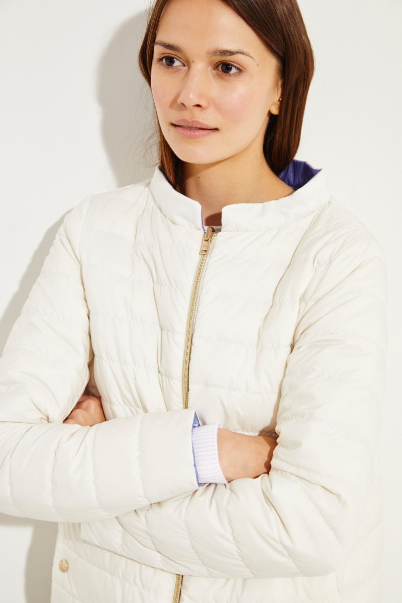 Wendbare Daunenjacke Weiß/Blau