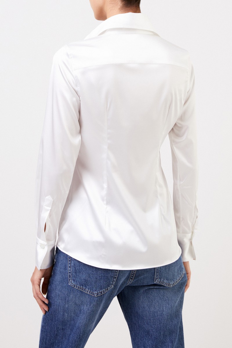 Robert Friedman Bluse 'Jonies' mit leichtem Glanz Cremeweiß