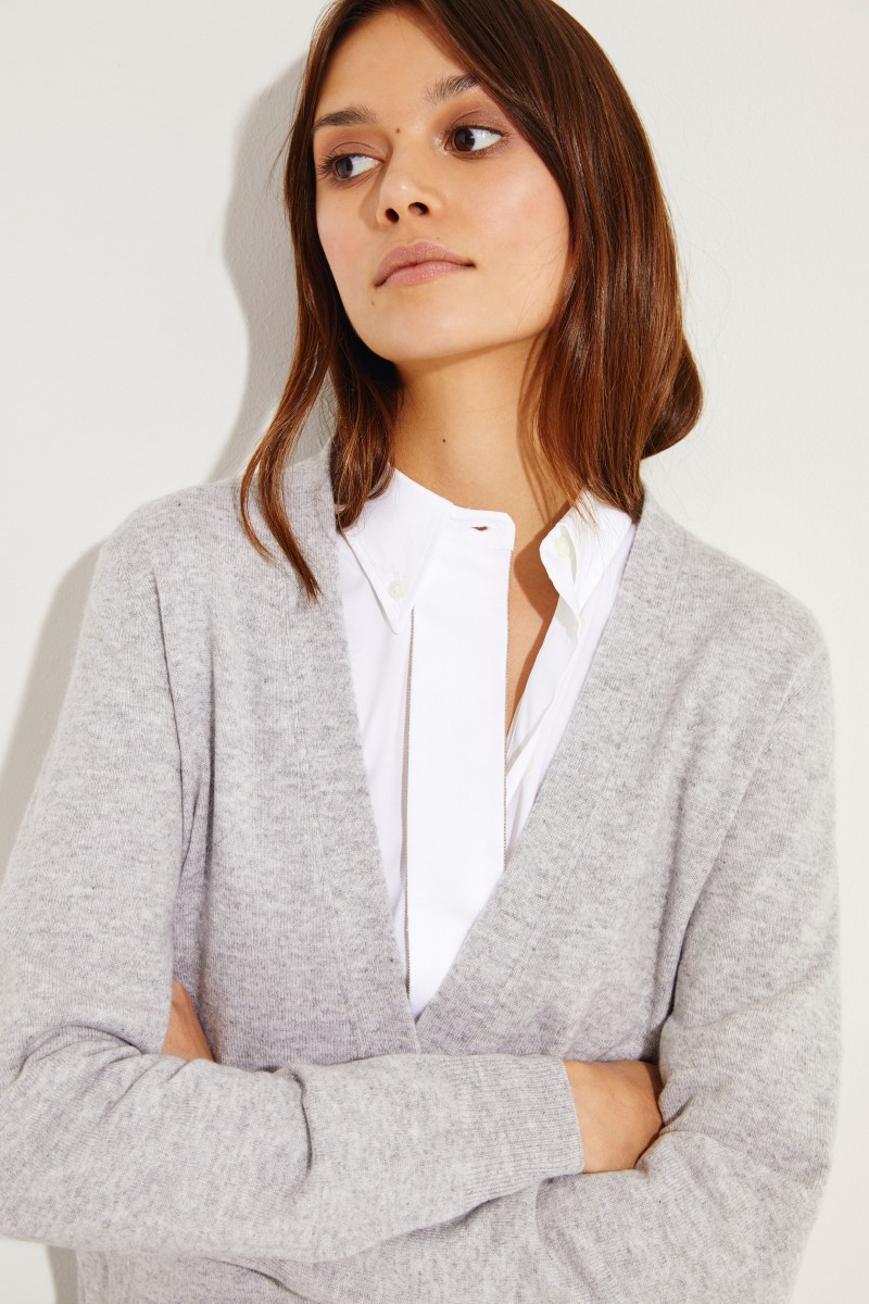 Cashmere Cardigan Grau
