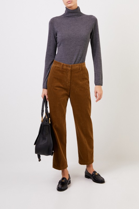 Allude Feiner Woll-Rollkragenpullover Anthrazit