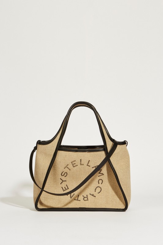 Umhängetasche mit Logo Beige/Schwarz