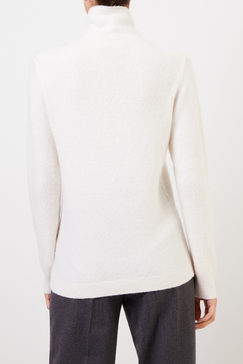 Allude Cashmere-Pullover mit Turtleneck Crème