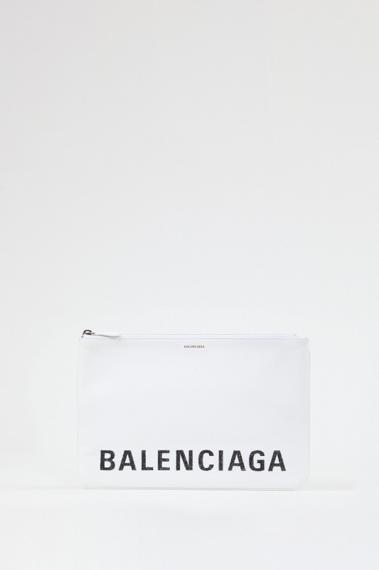 Balenciaga Clutch 'Ville Pouchette' Medium Weiß