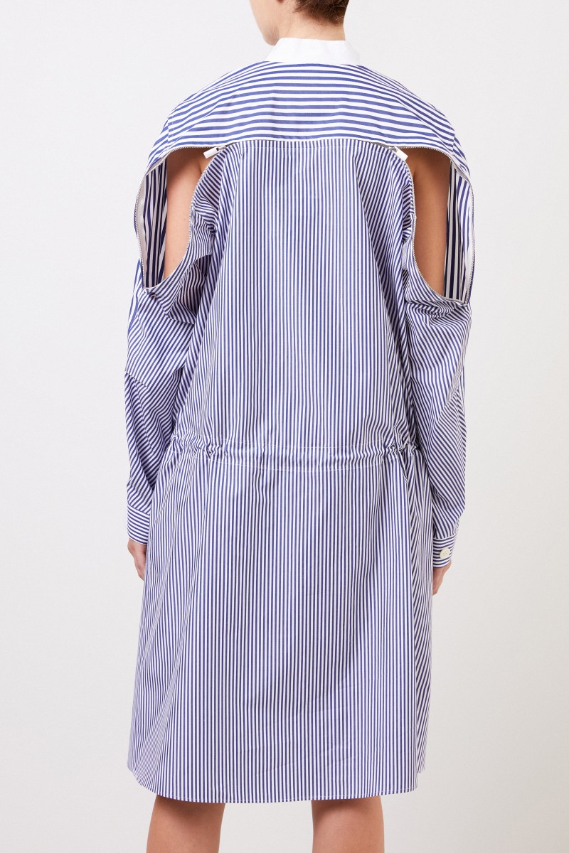 Sacai Gestreiftes Hemdblusenkleid Blau/Weiß