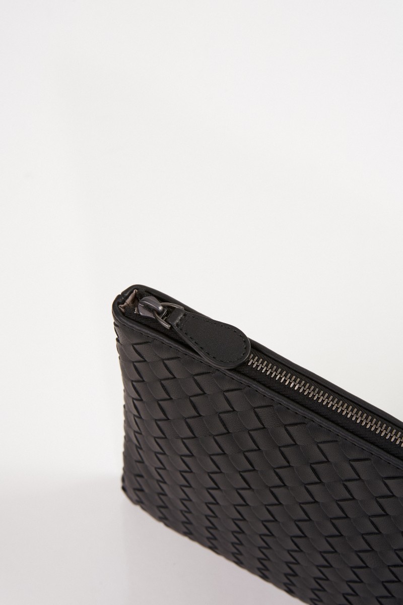 Bottega Veneta Geflochtene Clutch 'Poach' Schwarz