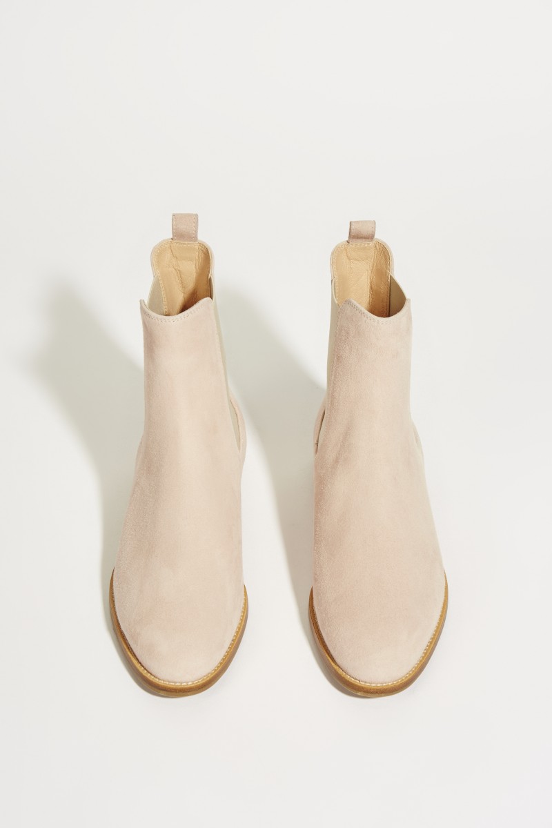 Veloursleder-Chelsea-Boot Rosé