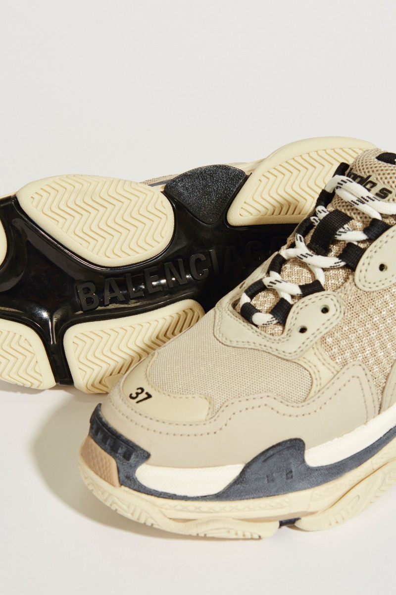 Sneaker 'Triple S' Beige/Schwarz