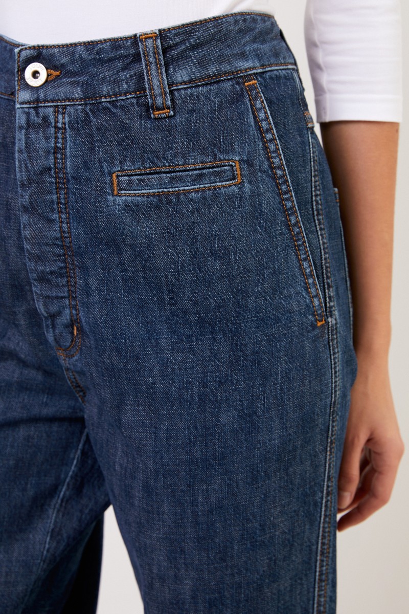 Loewe Jeans mit umgeschlagenen Säumen Blau