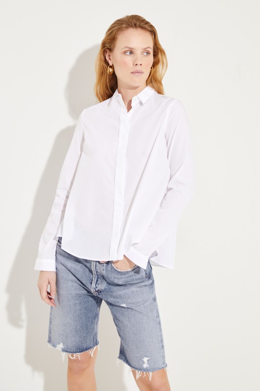 Ausgestellte Bluse Weiß