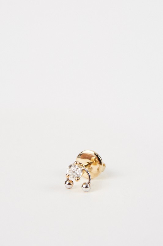 Ohrring 'Two In One' mit Diamant Gold