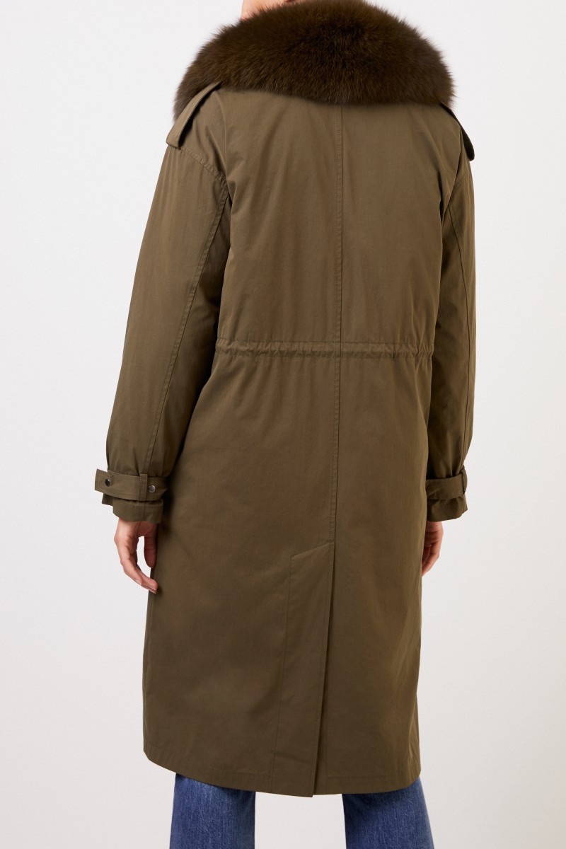 Army by Yves Salomon 2 in1 Parka mit Pelzkragen Khaki