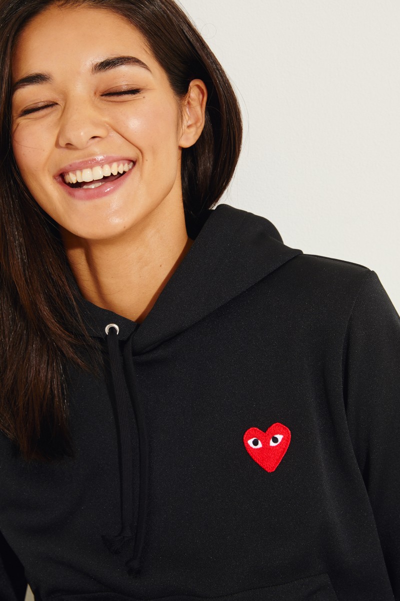 Hoodie mit Herz-Emblem Schwarz
