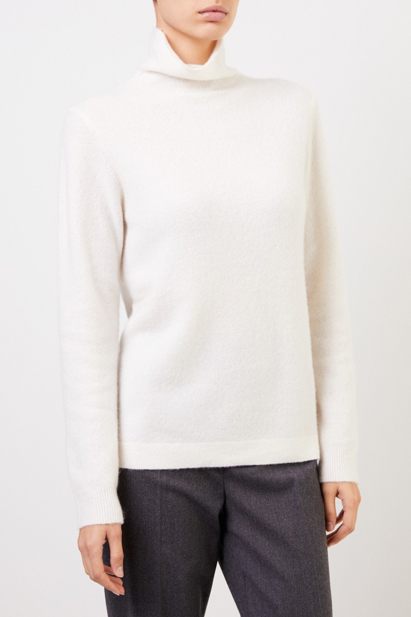 Allude Cashmere-Pullover mit Turtleneck Crème
