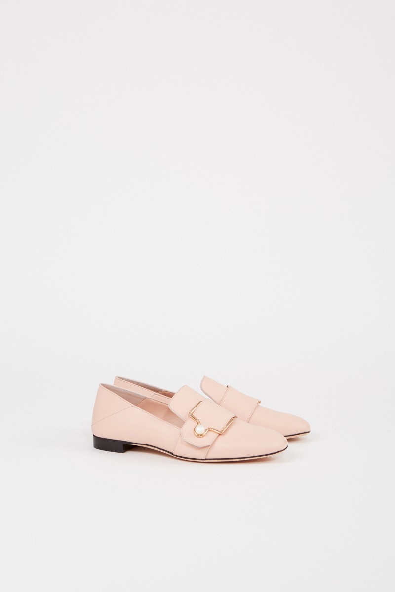 Lederloafer 'Maelle' mit Schnalle Puder