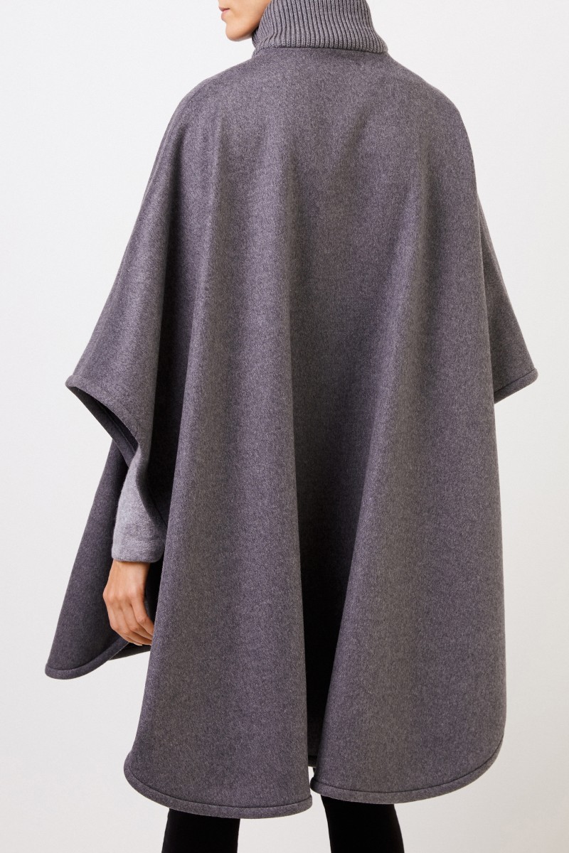 Stella McCartney Woll-Cape Grau Melange