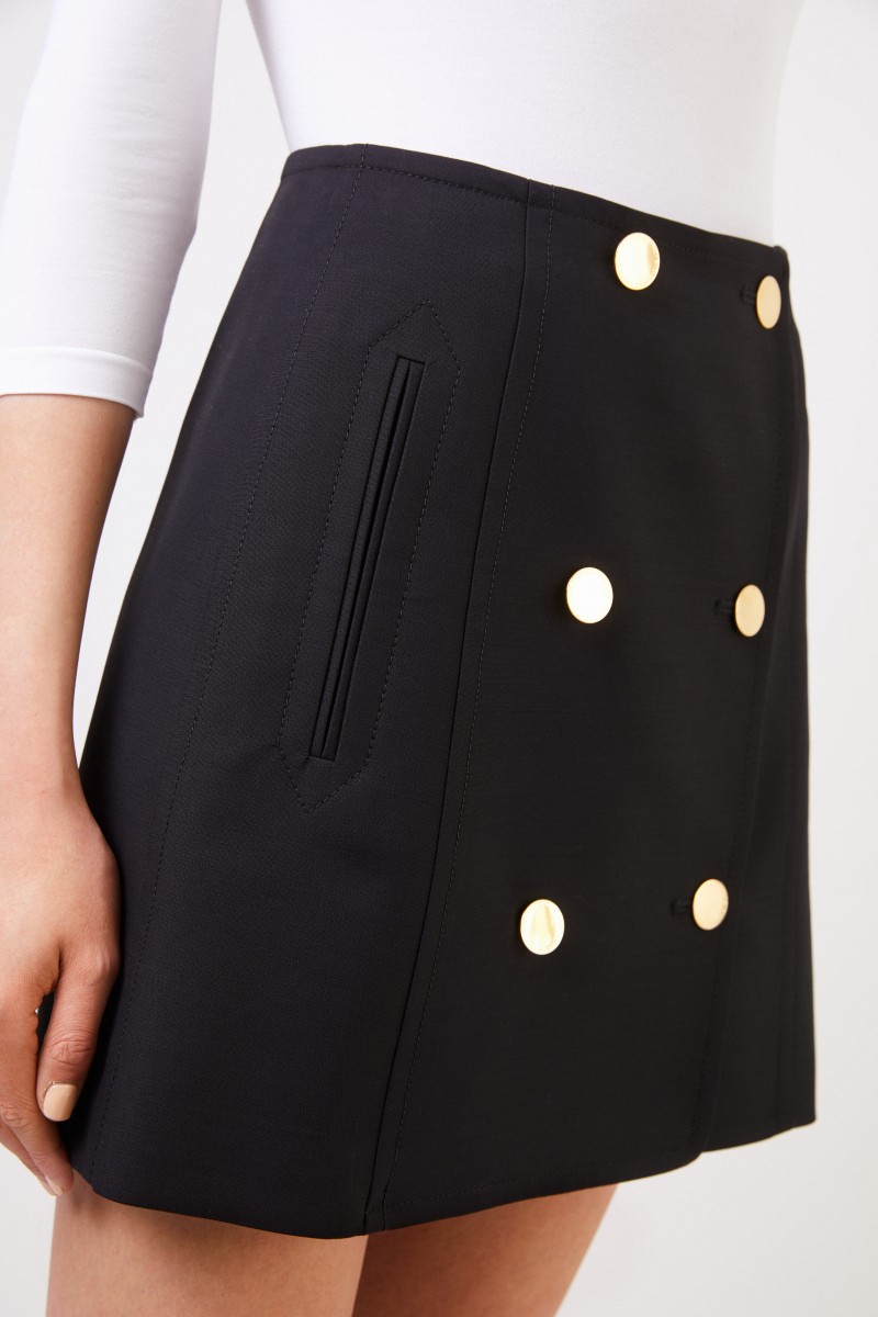 Stella McCartney Woll-Rock 'Alexandra' mit Knöpfen Schwarz