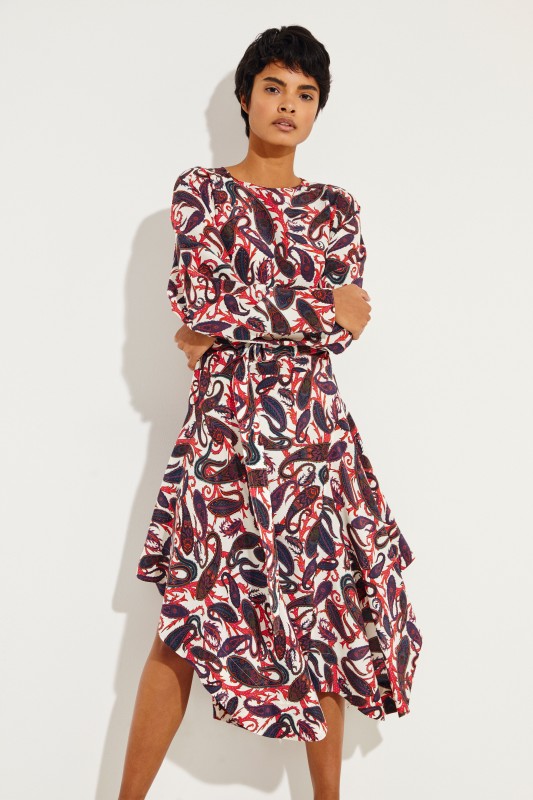 Seiden-Kleid mit Print Multi