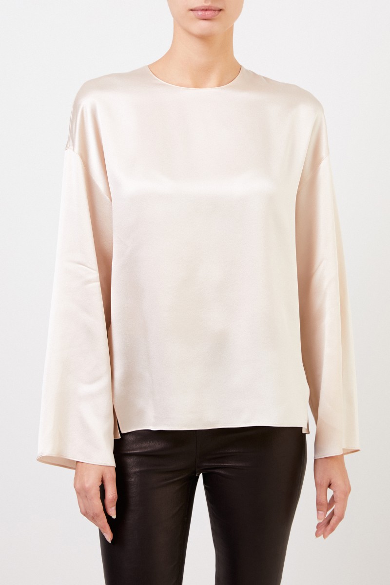 Klassische Seidenbluse Beige