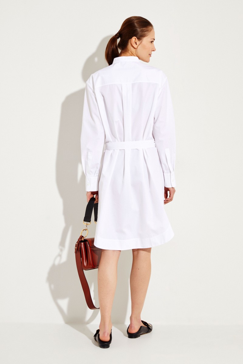 Chloé Baumwoll-Kleid mit Lochmuster Weiß