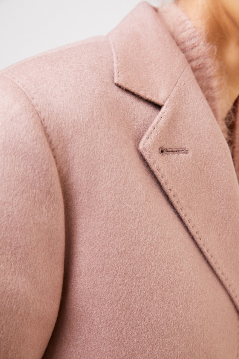 Agnona Langer Cashmere-Mantel mit Gürtel Rosé