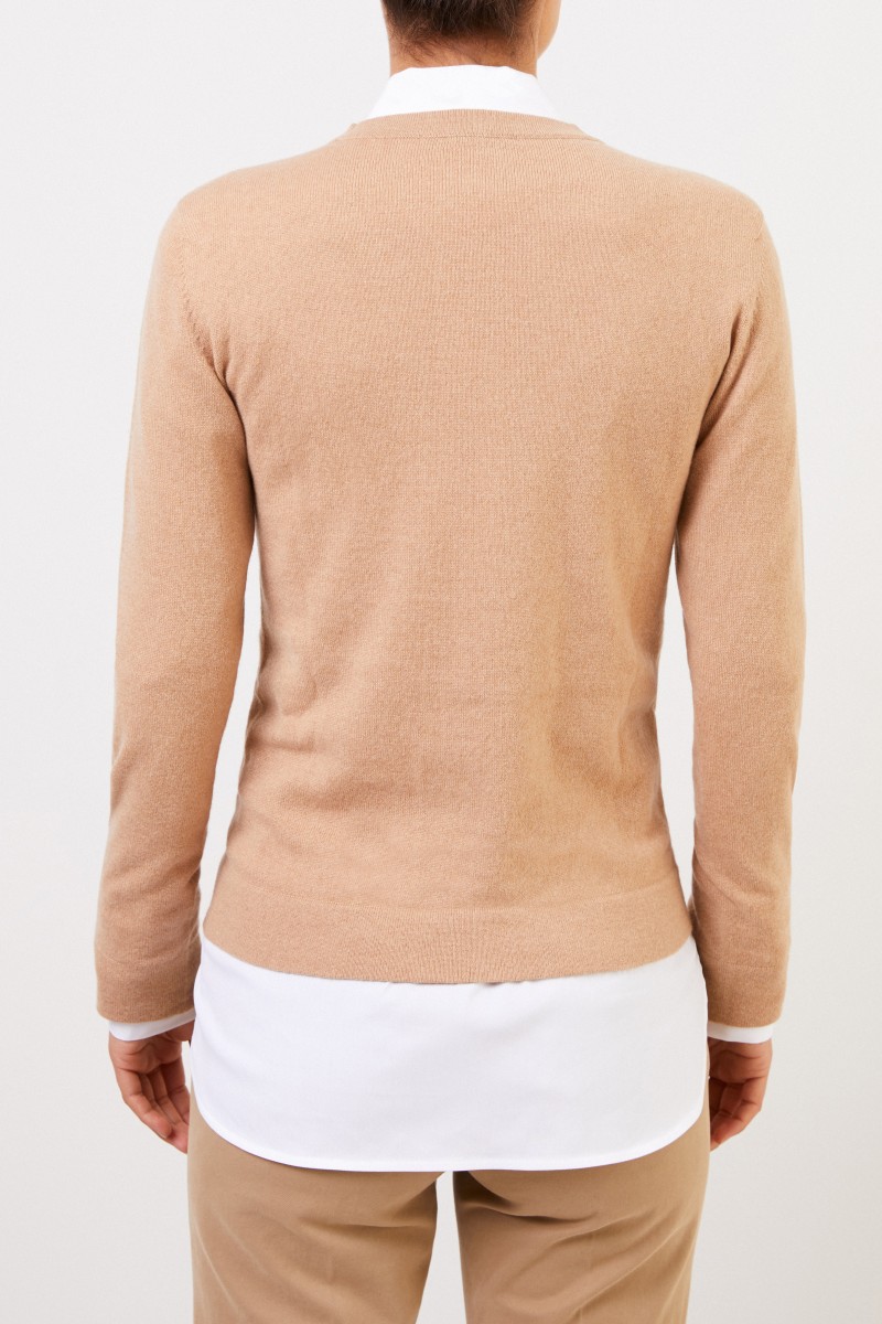 Agnona Klassischer Cashmere-Pullover Beige