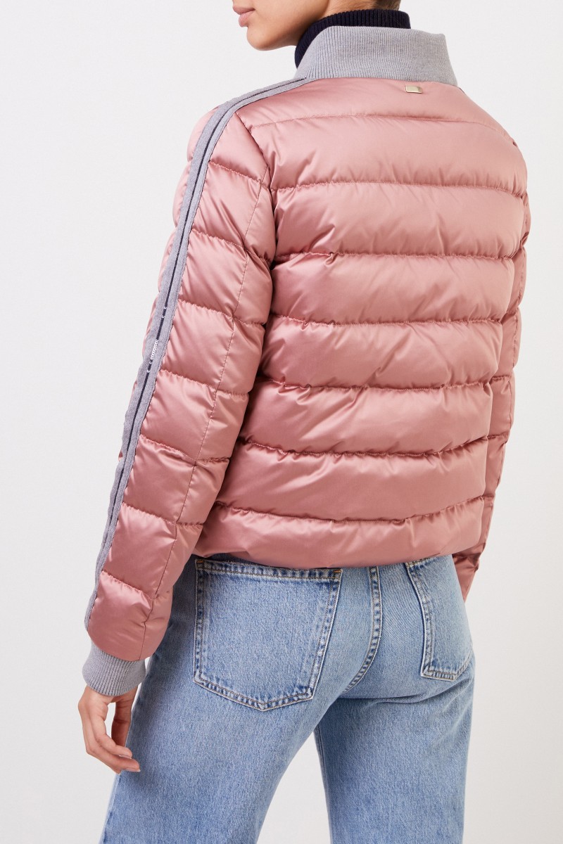 Herno Daunenjacke mit College-Kragen Rosé