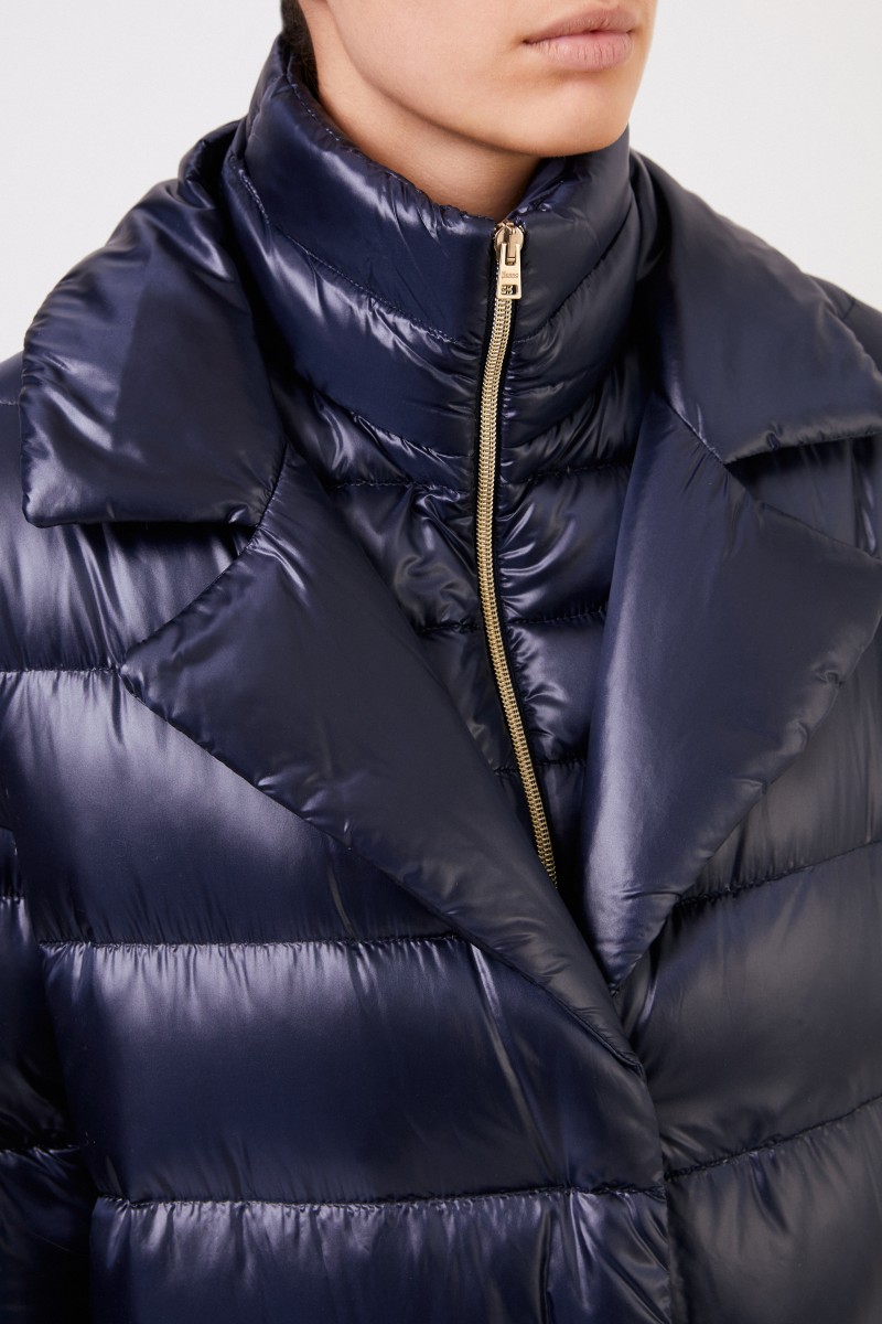 Herno Langer Daunenmantel Marineblau