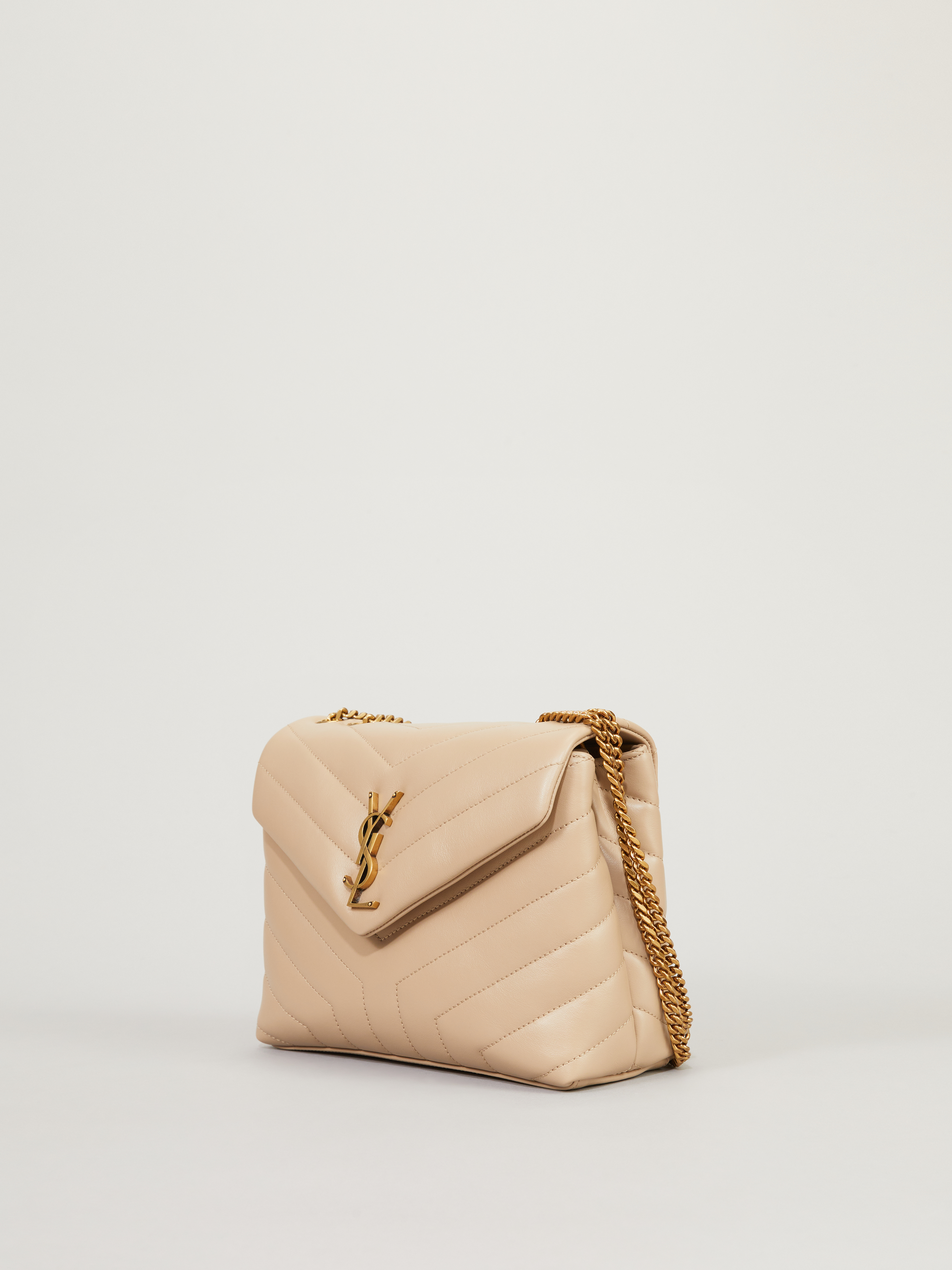 Saint Laurent Loulou Toy Quilted Leather Shoulder Bag - Beige