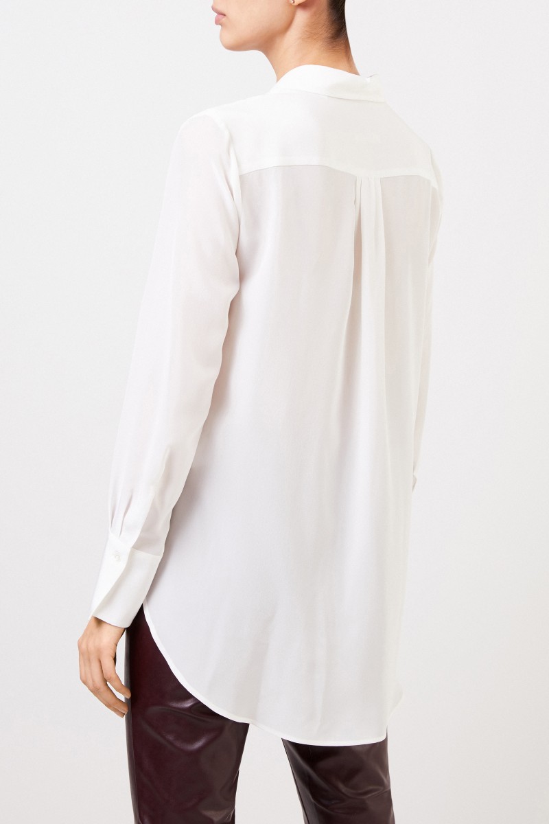 Robert Friedman Klassische-Seidenbluse 'Cloes' Creme