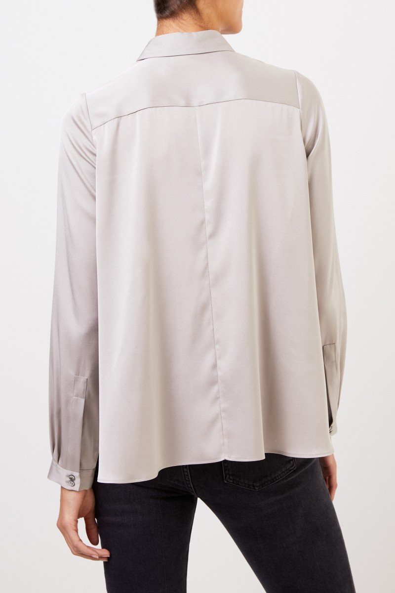 Artigiano Ausgestellte Seidenbluse 'Teresa' Taupe