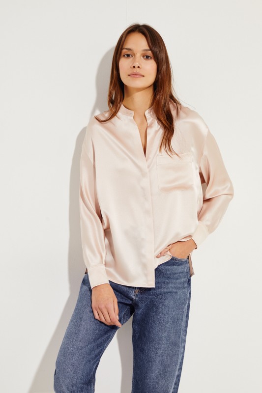 Seiden-Bluse Rosé