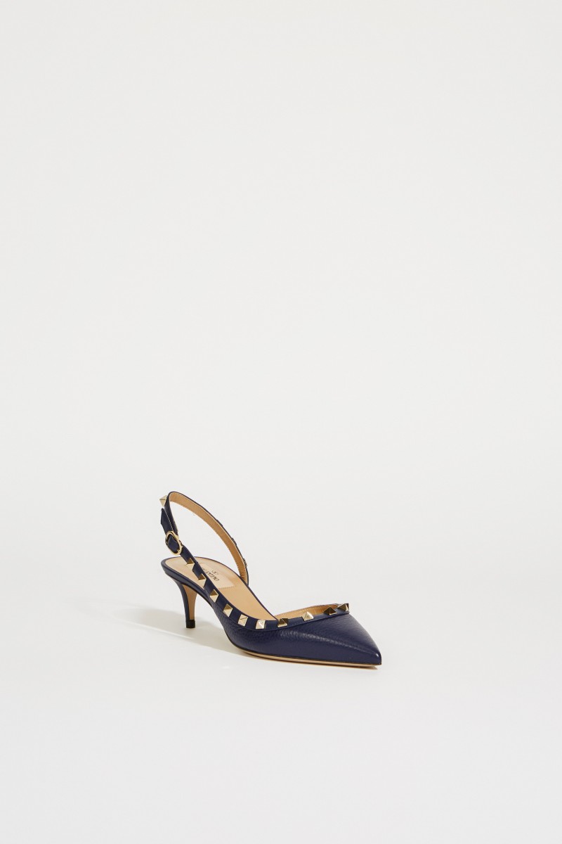 Slingback mit Nietendetails Blau
