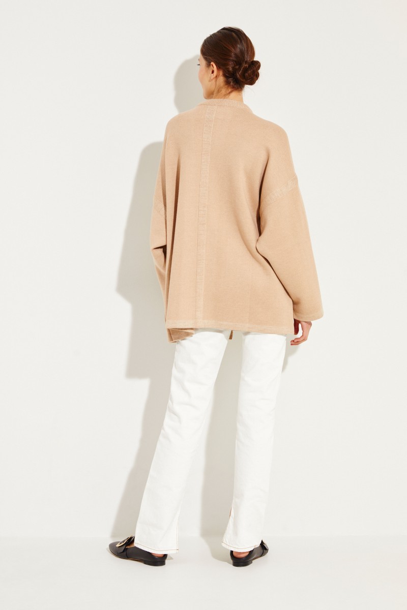 Kurzer Wollmantel Barley Brown