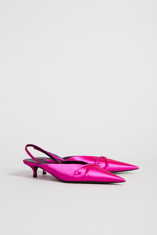 Slingback mit Schleife Fuchsia