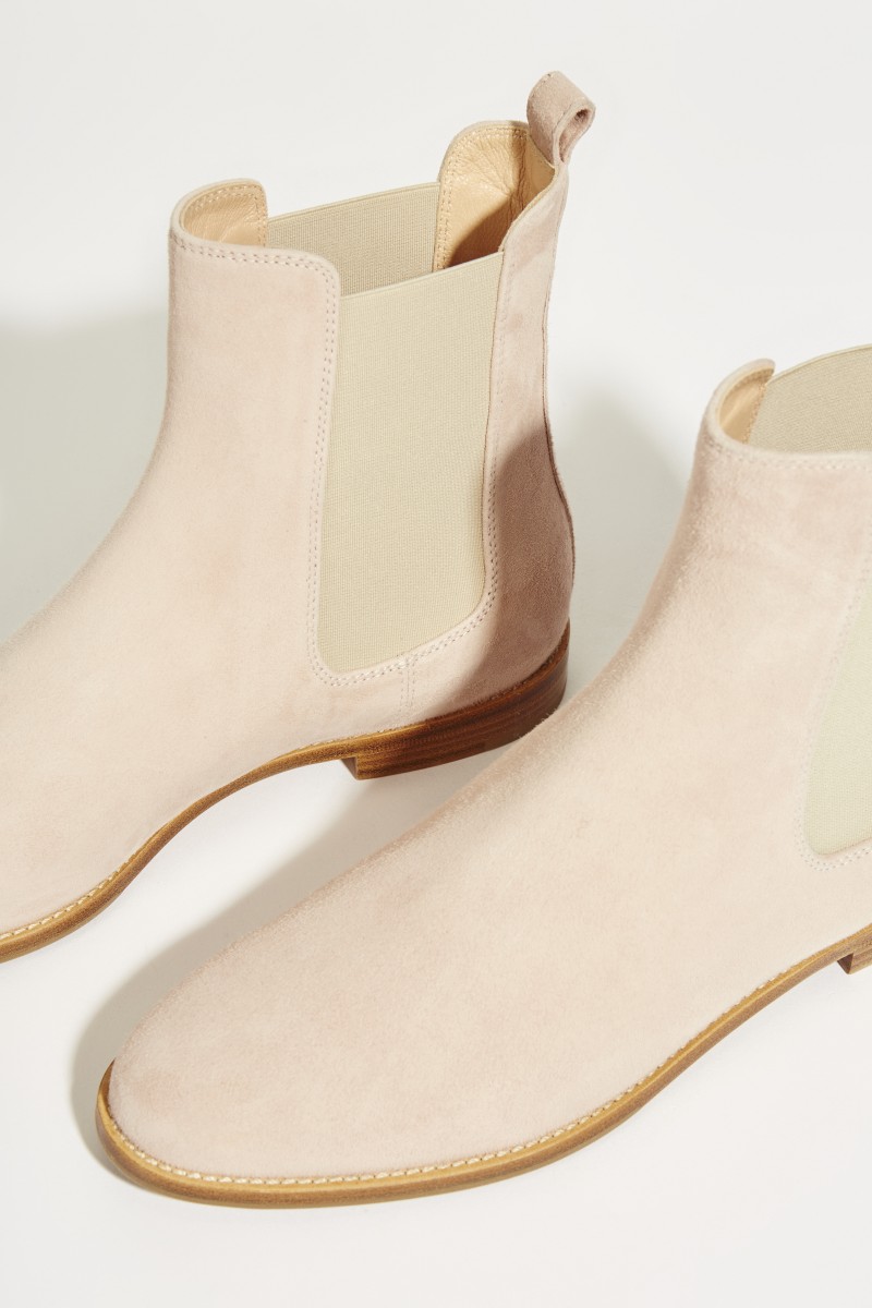 Veloursleder-Chelsea-Boot Rosé
