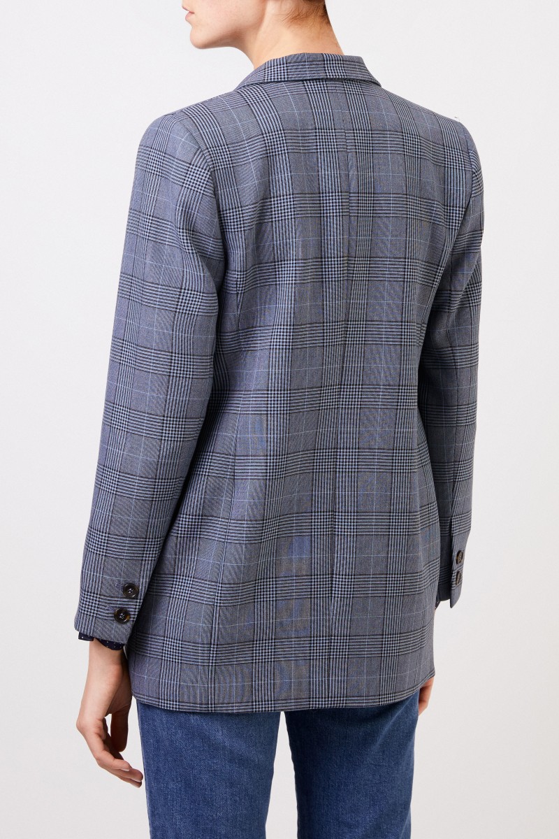 Blazer mit Glencheck Blau