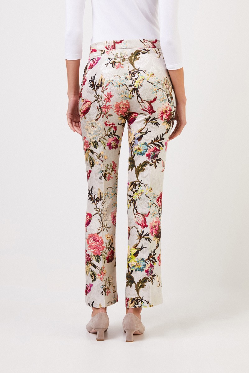 Etro Hose mit floralem Print Beige/Multi