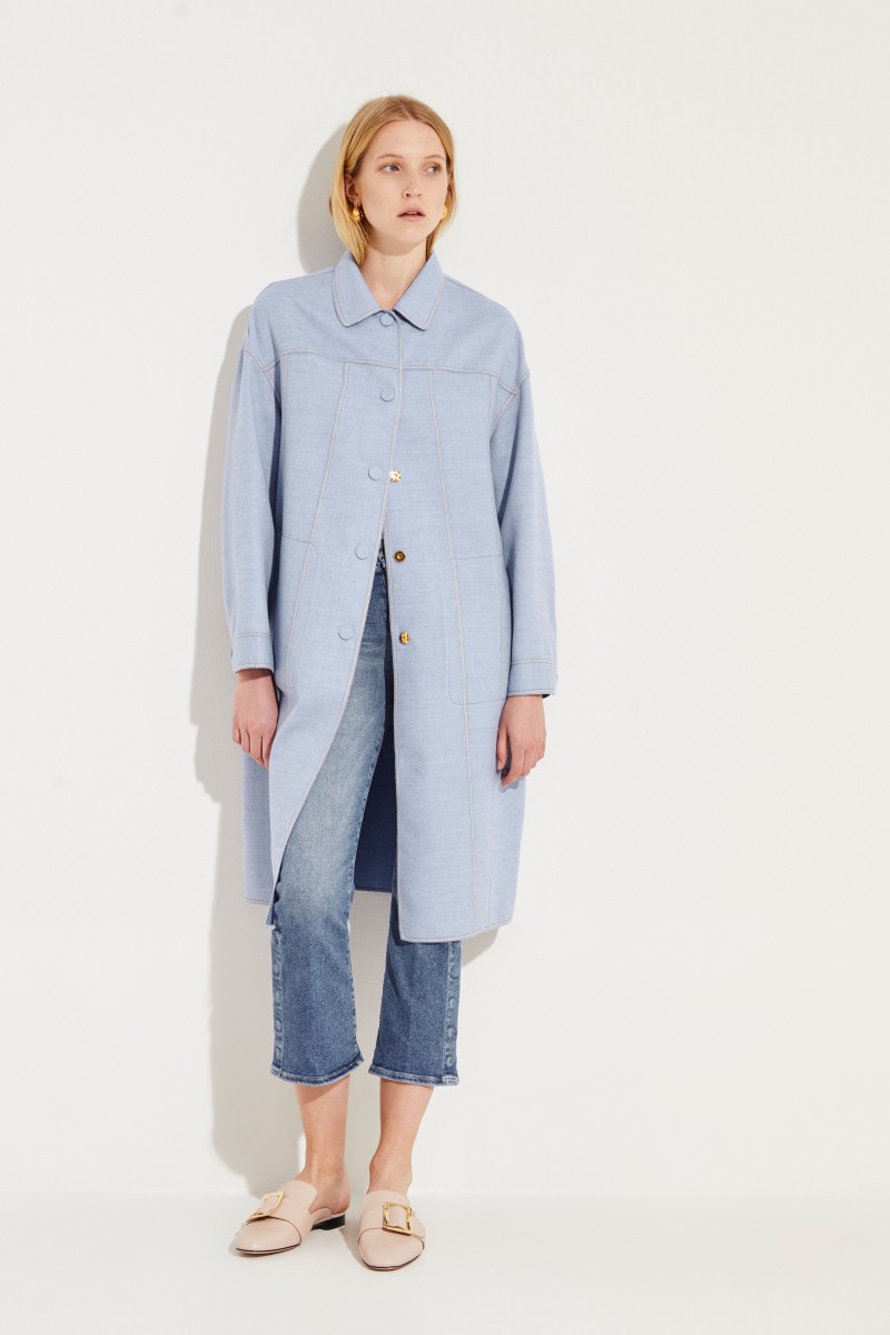 Cashmere-Mantel Blau