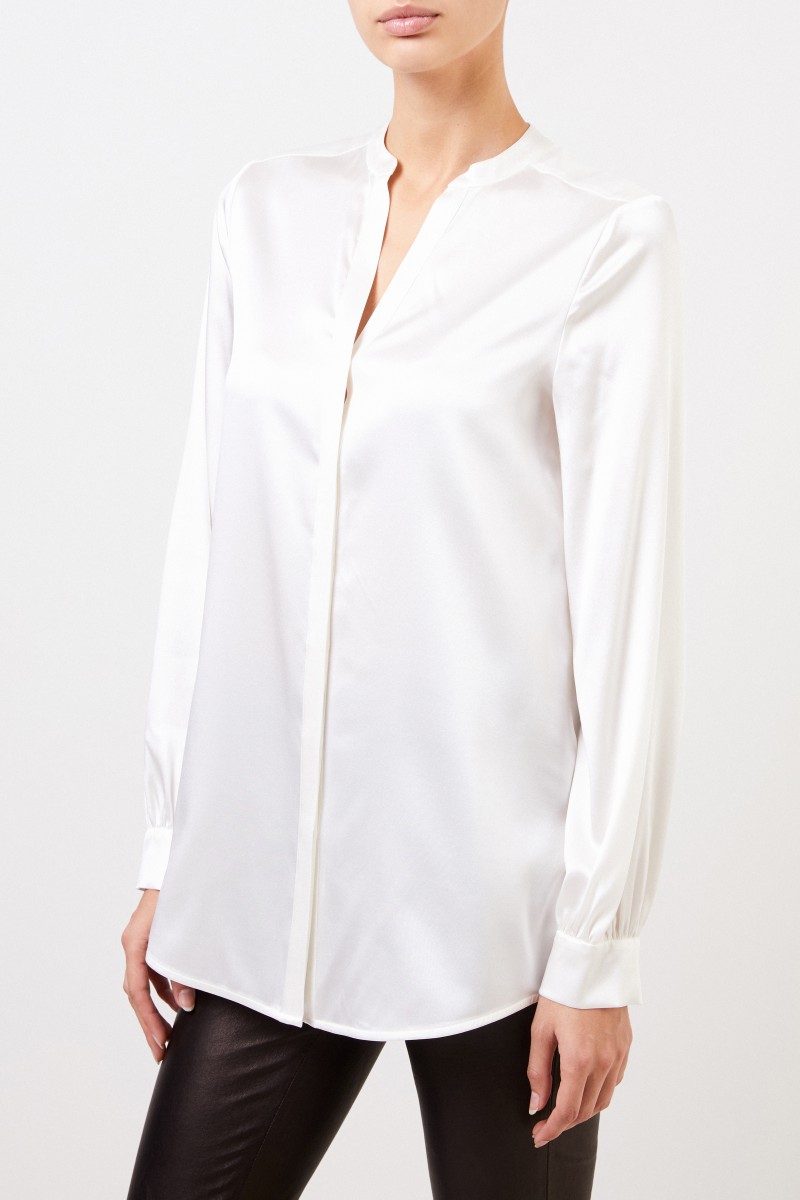 Steffen Schraut Seidenbluse mit Detail Ecru