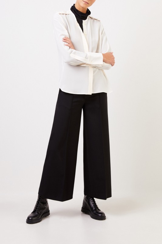Stella McCartney Seidenbluse mit Applikationen Weiß