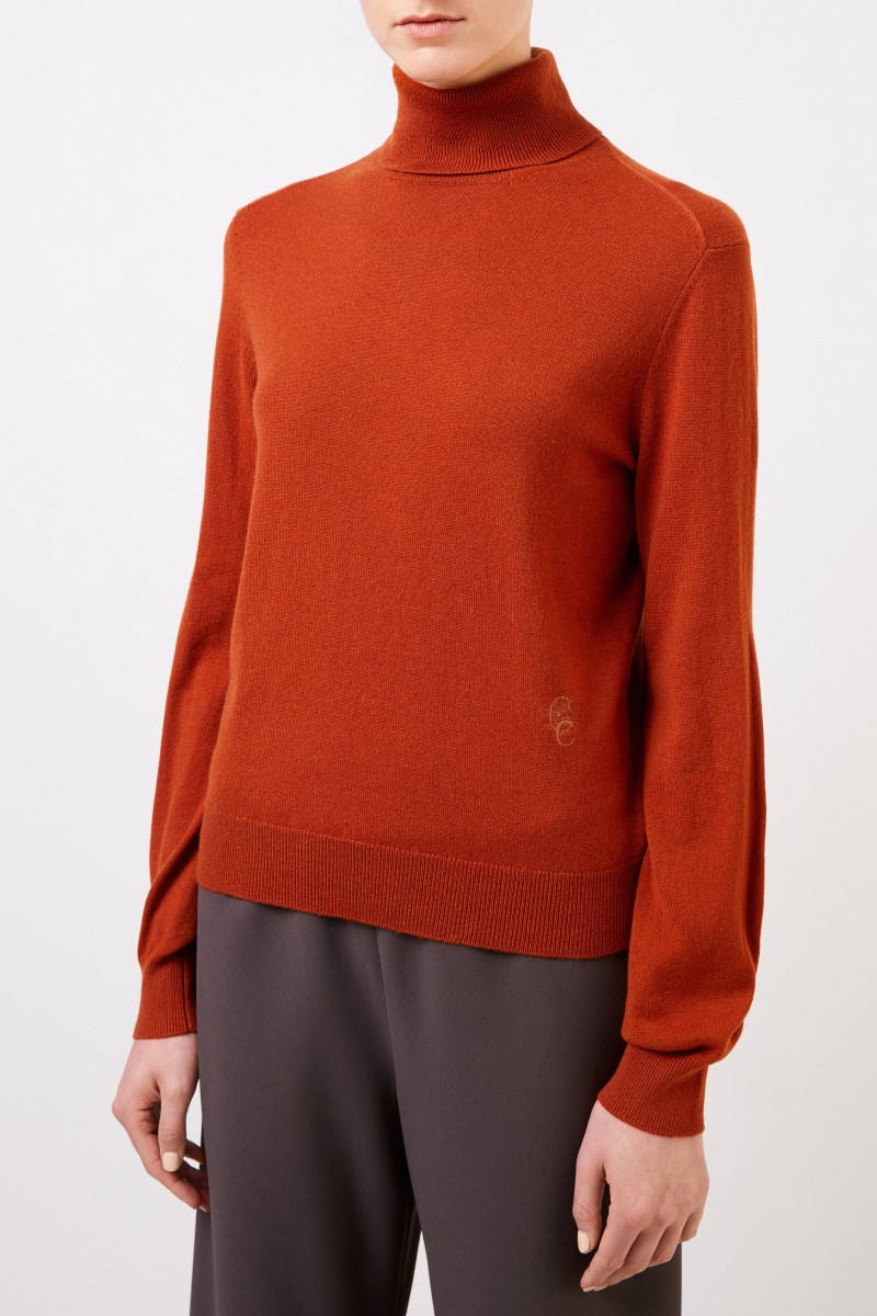 Chloé Cashmere-Rollkragenpullover Rostbraun