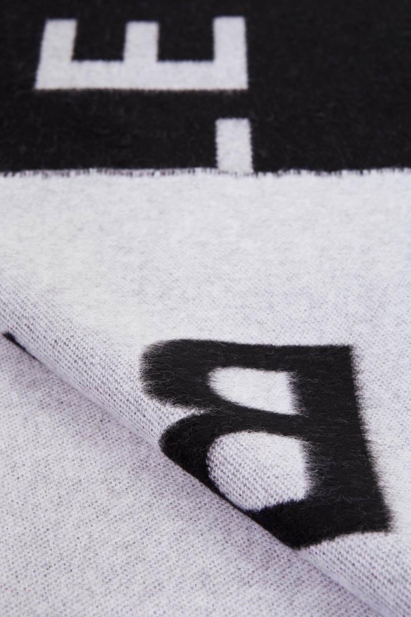 Woll-Schal mit Logo Schwarz/Weiß