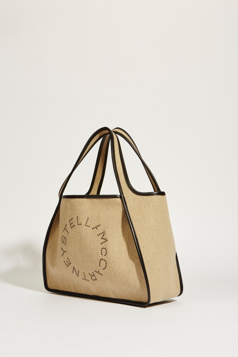 Shopper 'Tote' mit Logo Beige/Schwarz