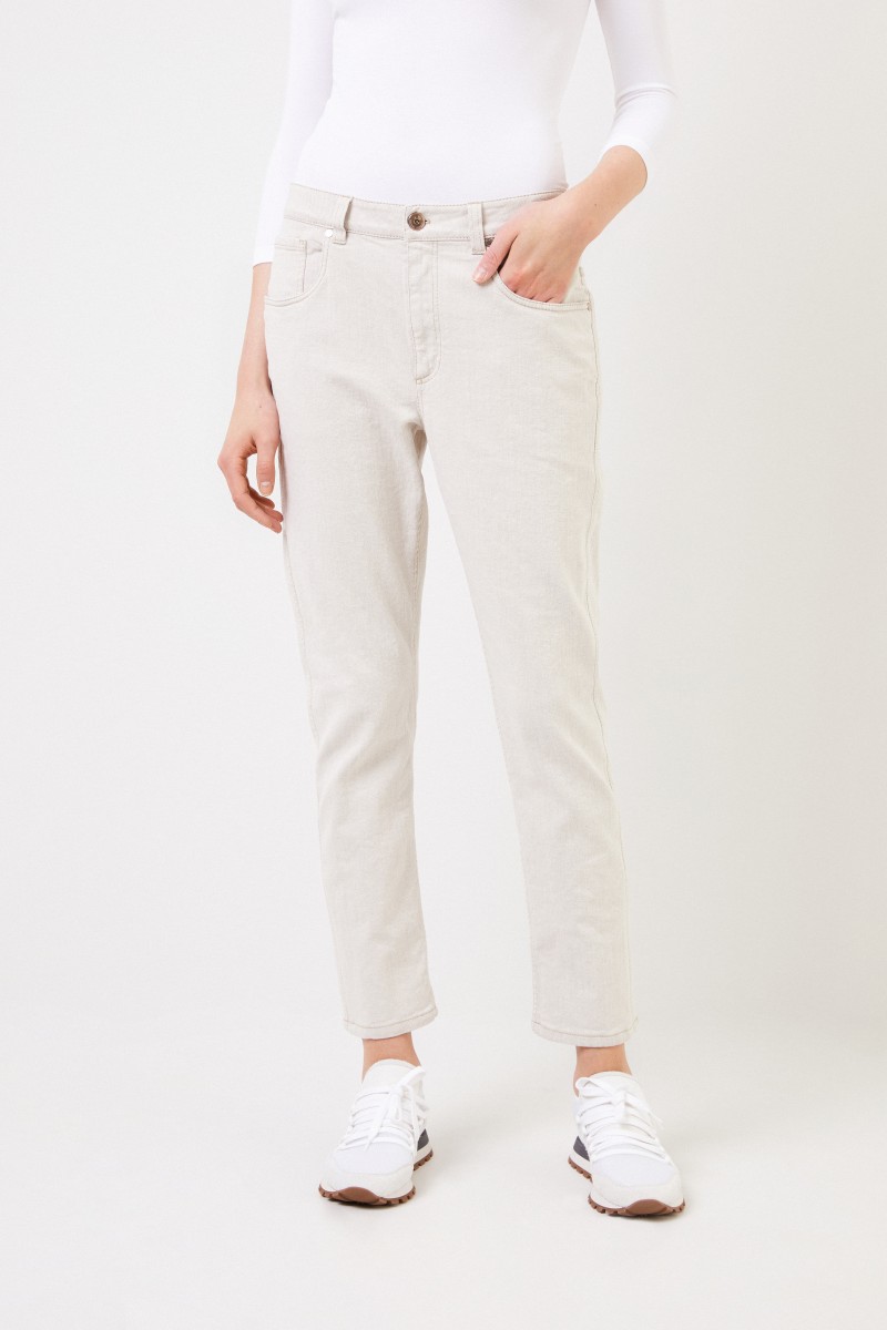 Brunello Cucinelli Klassische Jeans Creme