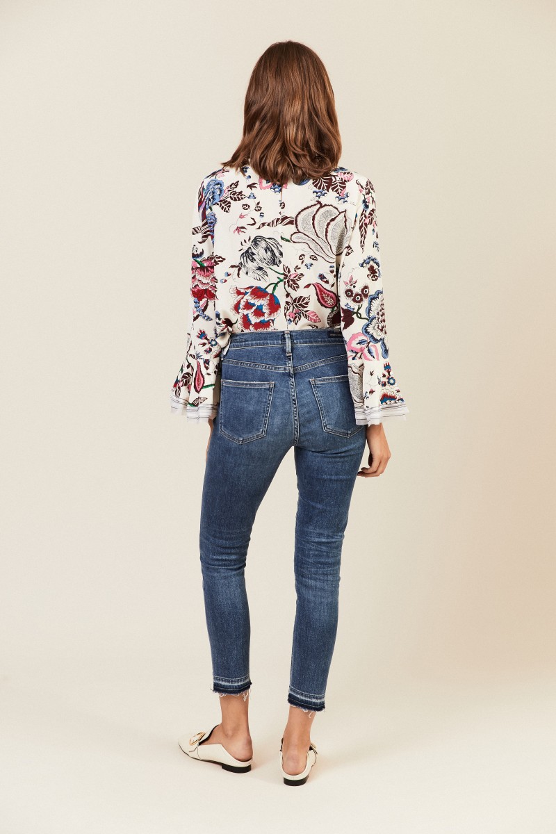 High Rise Skinny Jeans 'Rocket Crop' Blau